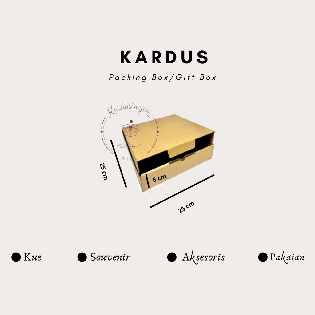 

KARDUS GIFT BOX PACKING 25X25X5 DIE CUT EASY USAGE