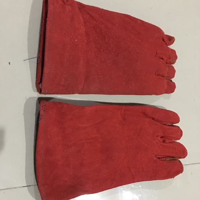 Sarung tangan las merah / Sarung tangan safety