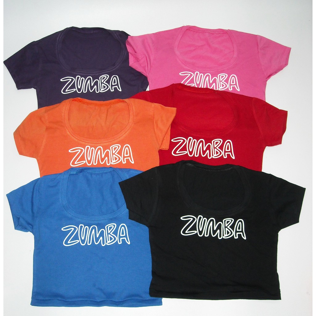 Kaos zumba setengah perut/croptop