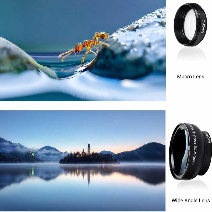 Diskon Khusus Lensa HP Fotografi Super Lebar Wide Angle Lens 0.45x + Macro 12.5x Untuk Smartphone