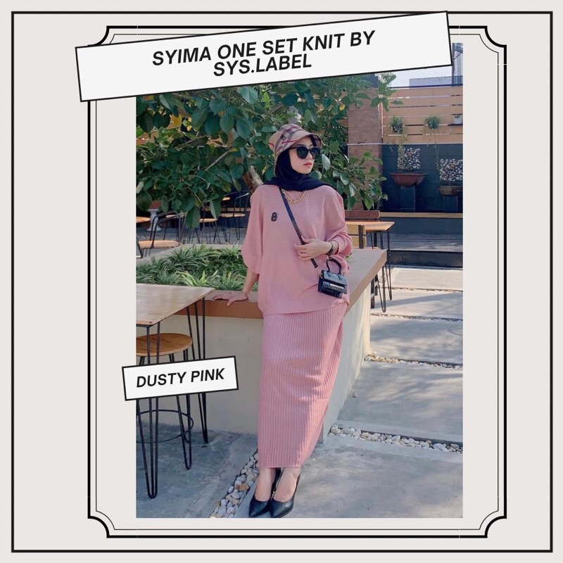 Syima One Set Knit by SYS.LABEL I1 - Setelan Batwing Premium