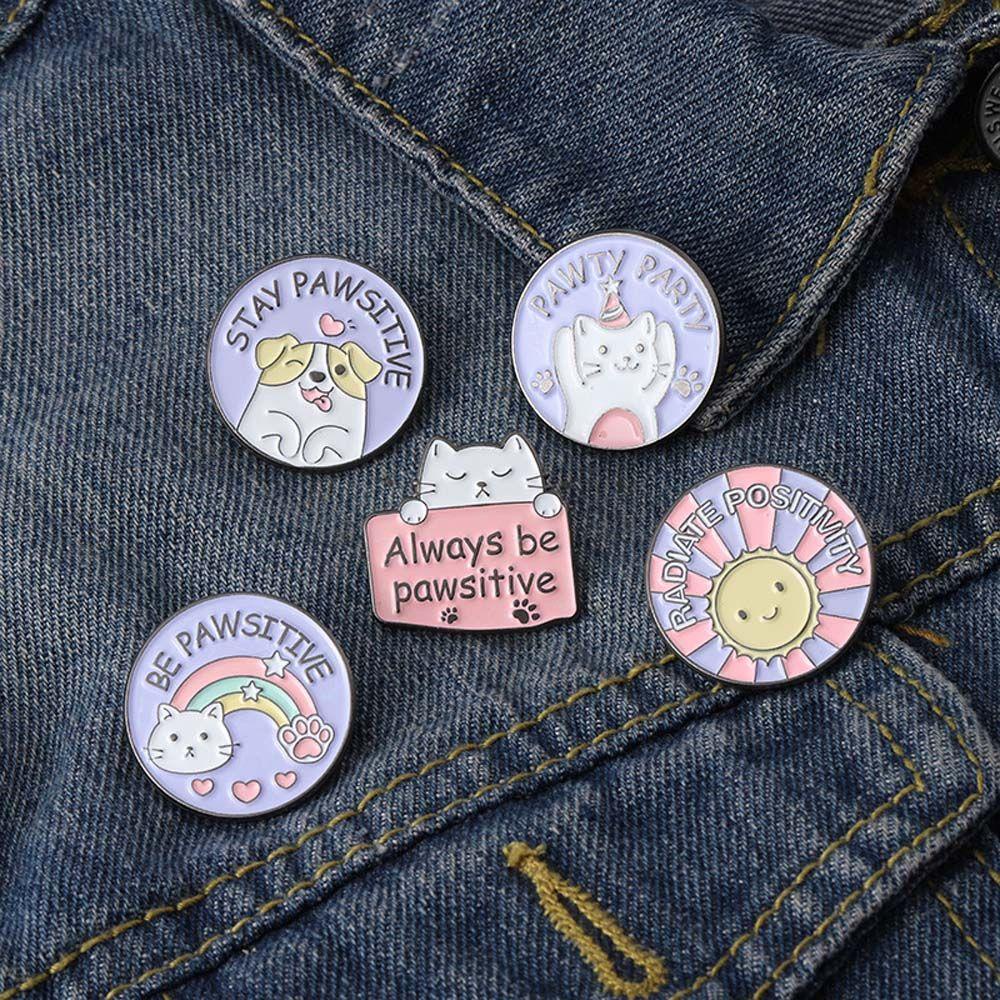 Mxbeauty Kucing Bros Ransel Kartun Perhiasan Aksesoris Kucing Lucu Kerah Bros Lencana Pin Enamel Pin