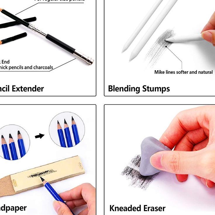 

Update Terbaru 33 Pcs Professional Drawing Sketch Pencil Set Charcoal Eraser Art Painting Kit