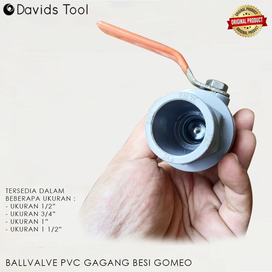 Stop Kran Ball Valve Ballvalve Pvc Gagang Besi Gomeo