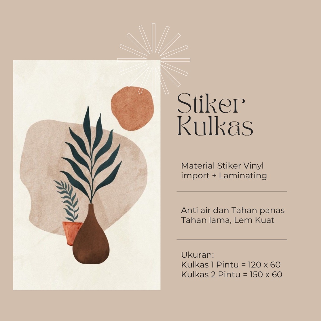 Stiker Kulkas 1 Pintu dan 2 Pintu motif Minimalist Kode MT-21 - FX