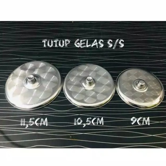 Tutup Gelas Stainles/Tutup Cangkir 12 Pcs