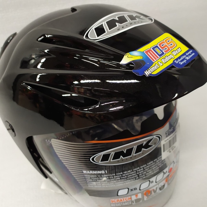 Helm INK CX 22 CX22 Solid Polos Black Metalic | Halfface | Original-3