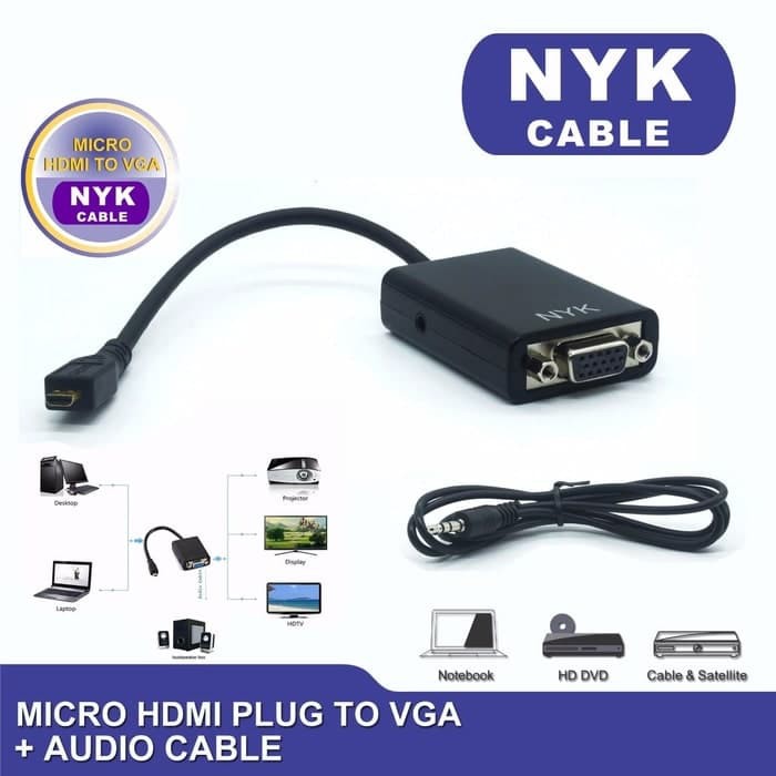 CONVERTER HDMI TO VGA AUDIO NYK 1080P HIGH RESOLUTION