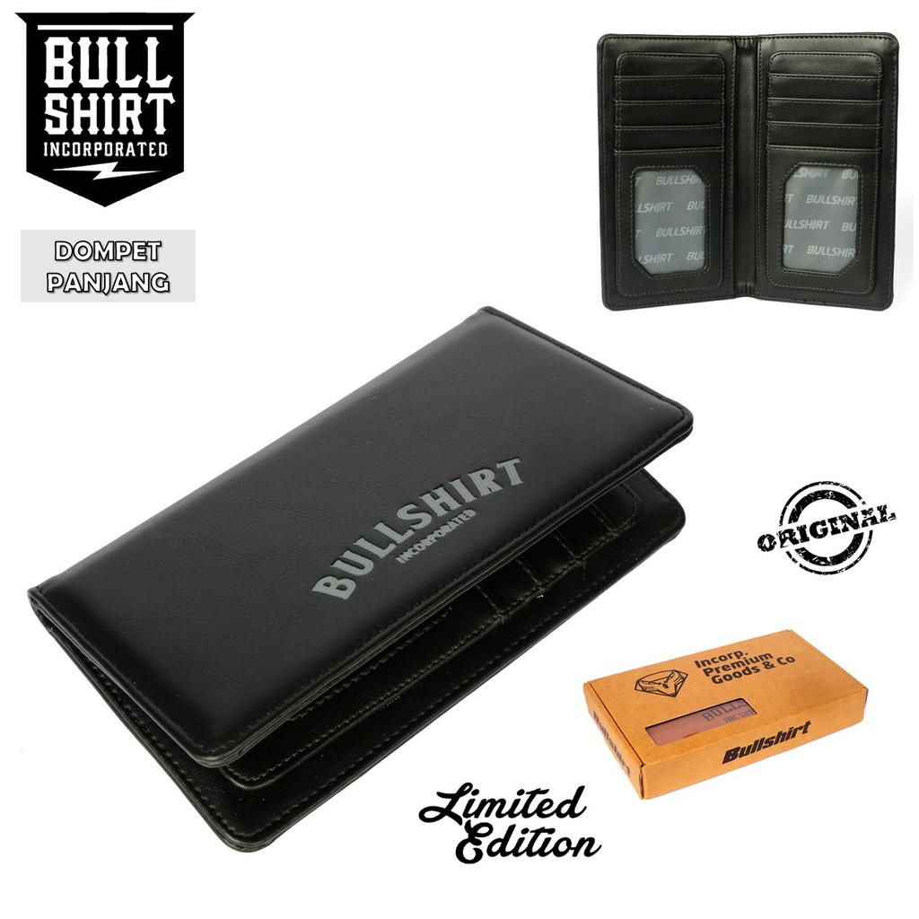 (PREMIUM) DOMPET PANJANG PRIA / DOMPET LIPAT DISTRO / DOMPET KULIT BULLSHIRT WARNA HITAM
