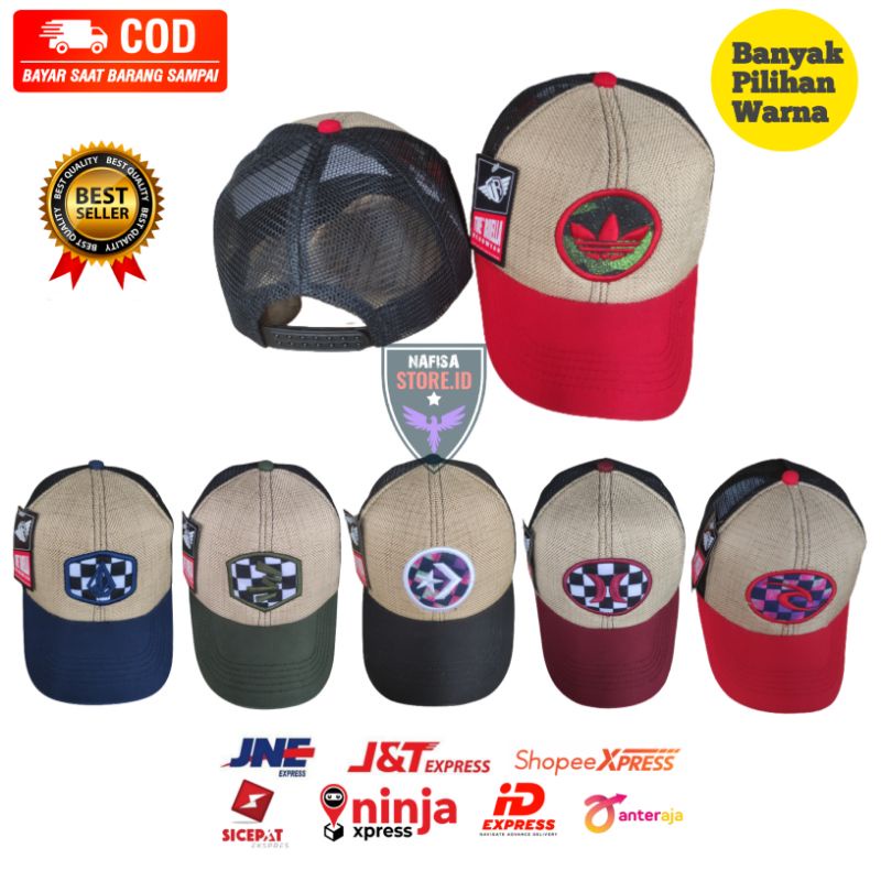 TOPI JARING PRIA BORDIR APLIKASI MOTIP