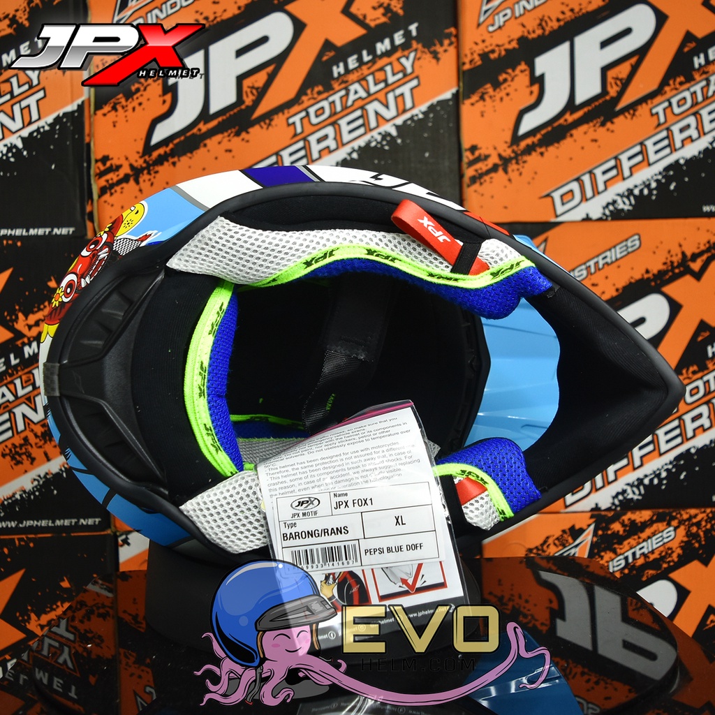 HELM JPX CROSS_BARONG SPECIAL EDITION PEPSI BLUE DOFF ORIGINAL HELM JPX CROSS BARONG RANS SPECIAL EDITION JPX HELM TRAIL KLX JPX HELM JPX TERBARU