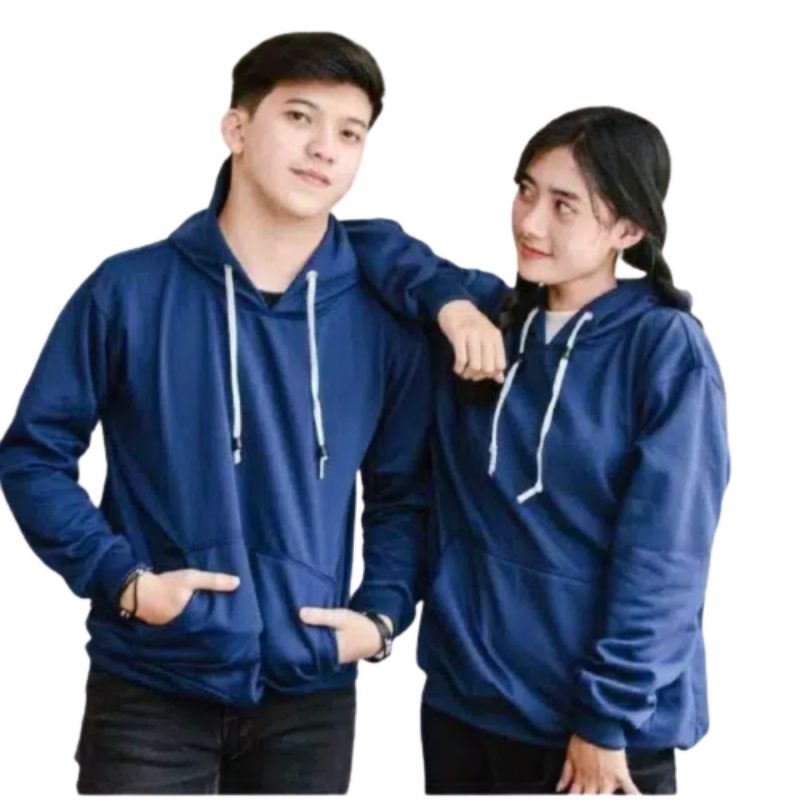 Hoodie polos bahan Fleece Tebal