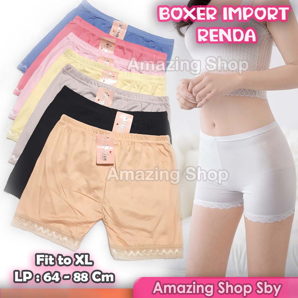 Boxer Wanita Remaja Vivian Renda Cantik | Celana Pendek Short Lace Import Murah AMAZING SHOP Surabaya