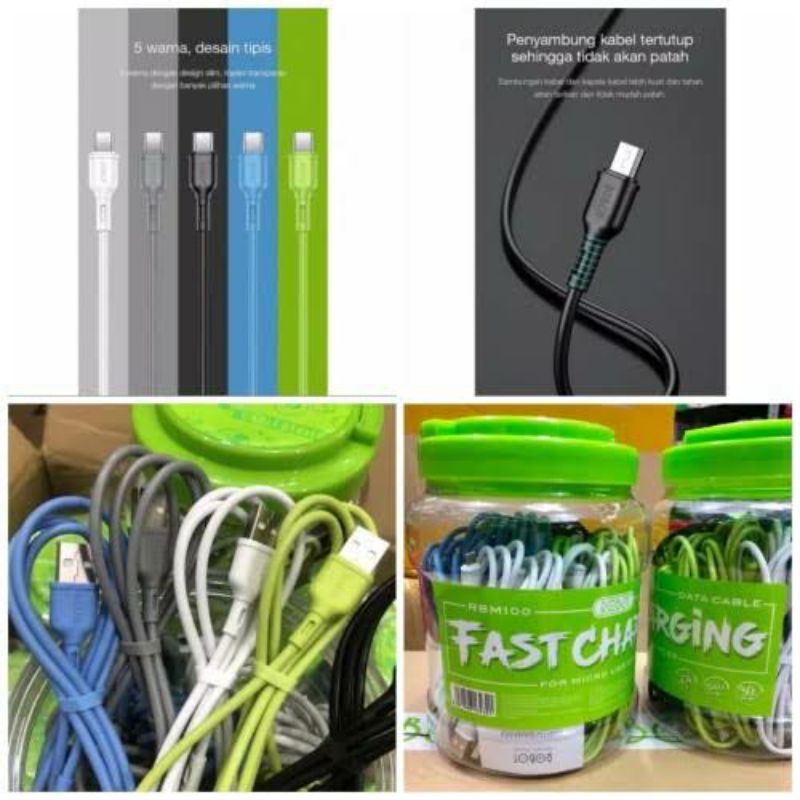 Kabel data USB robot untuk Android Fast charging