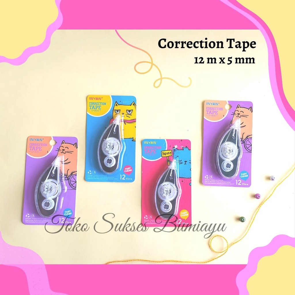 

MURAH Tip-Ex kertas Inyan / Correction tape INYAN / Tipe X Pita / Tipe Ex Kertas Inyan