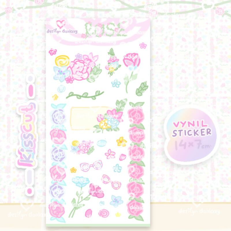 

STICKERSHEET SCRAPBOOK BUJO DEKORASI |dezilyndaalaxy "rose
