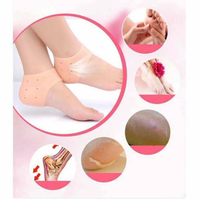 ISI 1 PASANG Pelindung Tumit Kaki Silicone Soft Gel Heel Protector , Silikon Kaki Pelindung Tumit