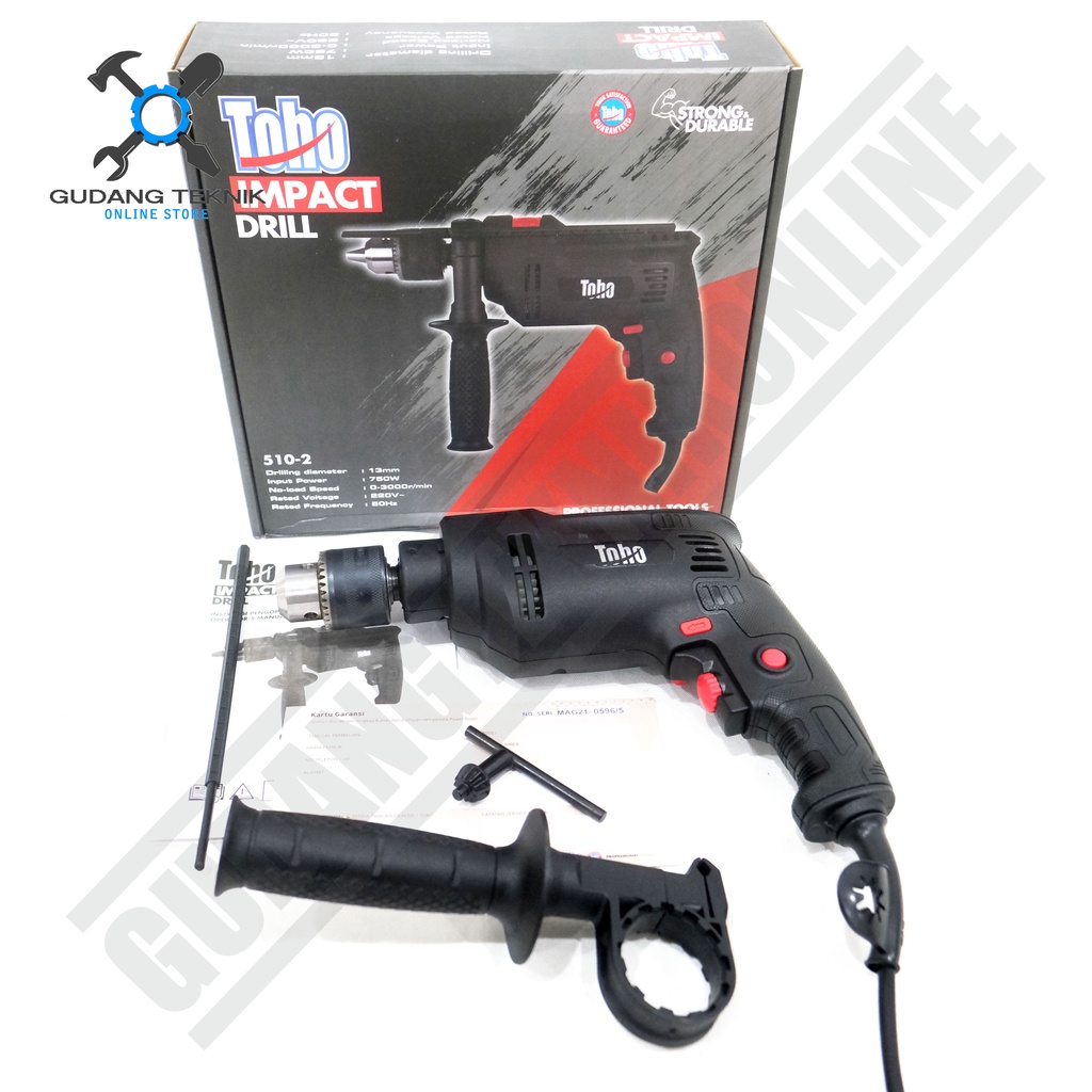 Mesin Bor Tangan 13mm TOHO 510-2 / Bor Tangan Beton Besi Kayu 13 mm - Impact Drill TOHO 510 2