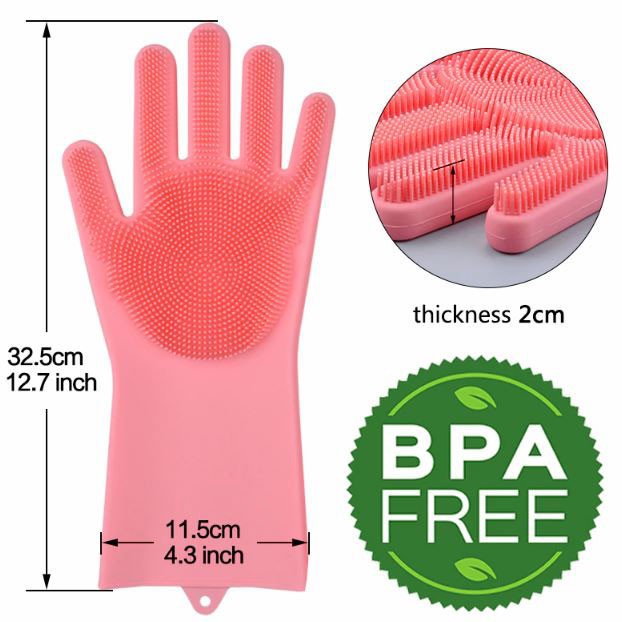 Flashmart Sarung Tangan Sikat Mencuci Magic Silicone Gloves