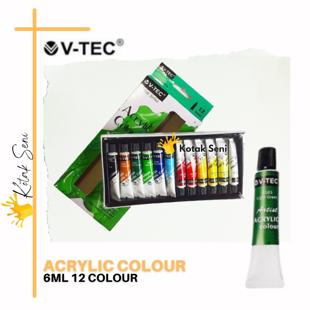 

V-TEC Acrylic Colour 6 ml Set 12 /(VT 612) - Montana Acrylic 6ml Set 12 / Cat akrilik 12 warna