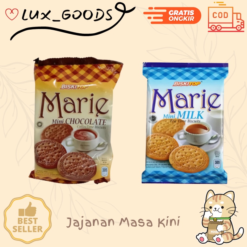 

LUX_GOODS - MARIE 305g Biskuit Kue Kering Anak Dewasa Enak Renyah Biscuit Rasa Susu Milk Coklat Mani