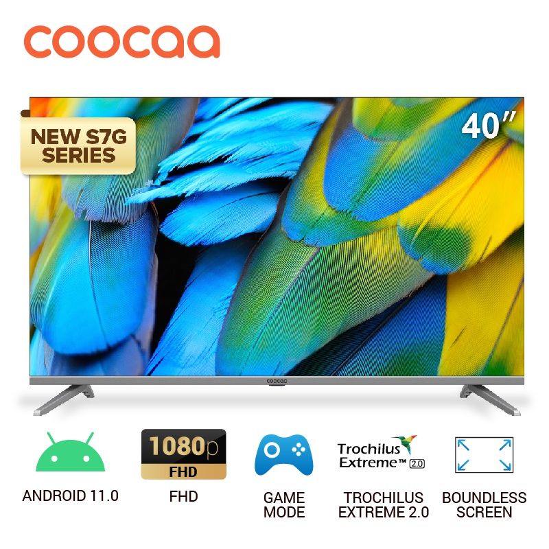 COOCAA LED TV 40 INCH - ANDROID 11.0 - Digital TV - 2.4G/5G WIFI (Coocaa 40S7G)