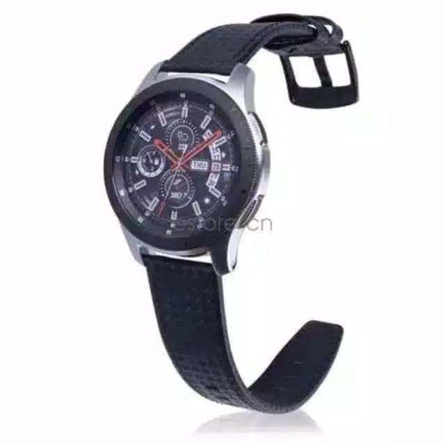 Strap LEATHER CARBON Kulit Samsung Galaxy watch 3 4 42mm 41mm active 1 2 amazfit bip gts gtr 42mm HUAWEI GT 2 3 42mm 20mm