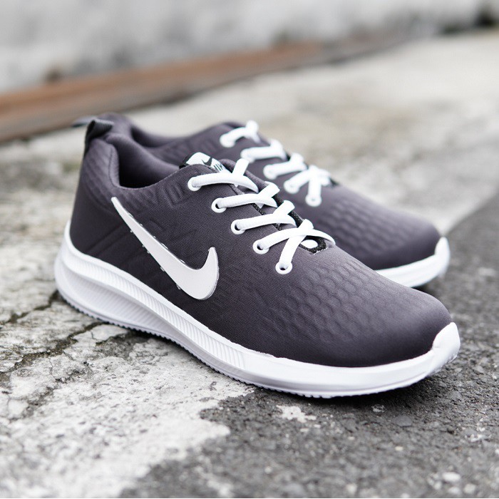 SNEAKERS PRIA SEPATU OLAHRAGA JOGGING NIKE ROSHERUN PRO ABU/GREY RUNNING OUTDOOR FITNESS RINGAN