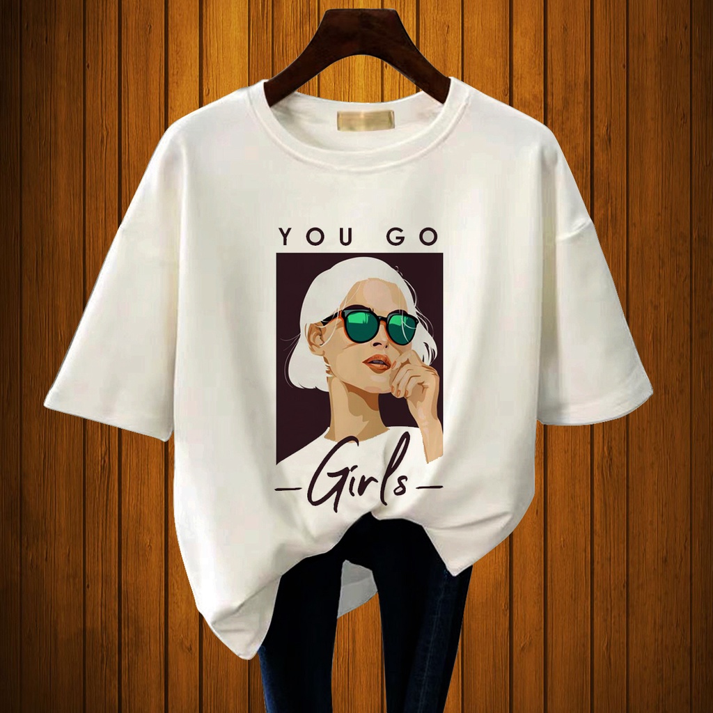 CALVIERO SHOP - BAJU KAOS WANITA DEWASA PRINT CASUAL YOU GO GIRL