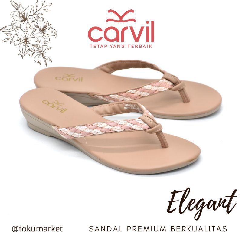 Sandal Carvil Wanita Teplek Jepit Flat Jelly Flatshoes Murah Sendal Cewek Sehari Hari