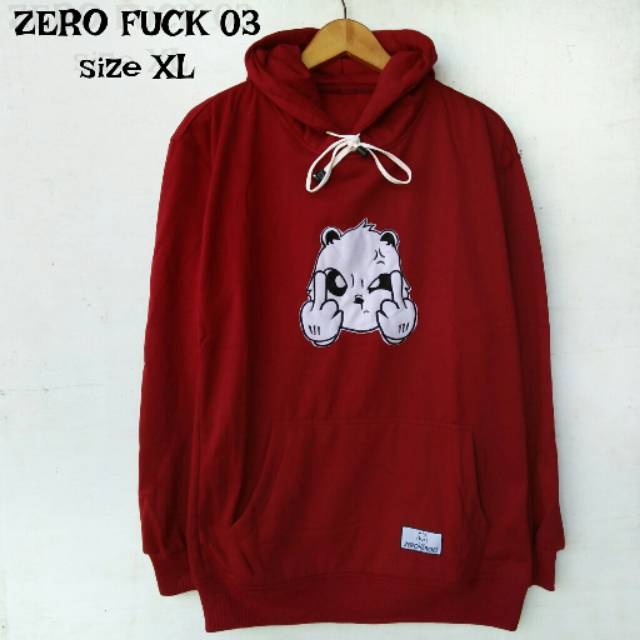 Hoodie zero heroes fuck original distro fleece premium L XL pria wanita