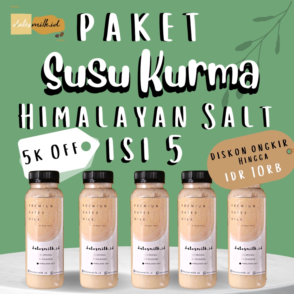 

PAKET DISKON SUSU KURMA HIMALAYAN SALT 10 BOTOL 250 ML MINUMAN SEHAT ASI BOOSTER