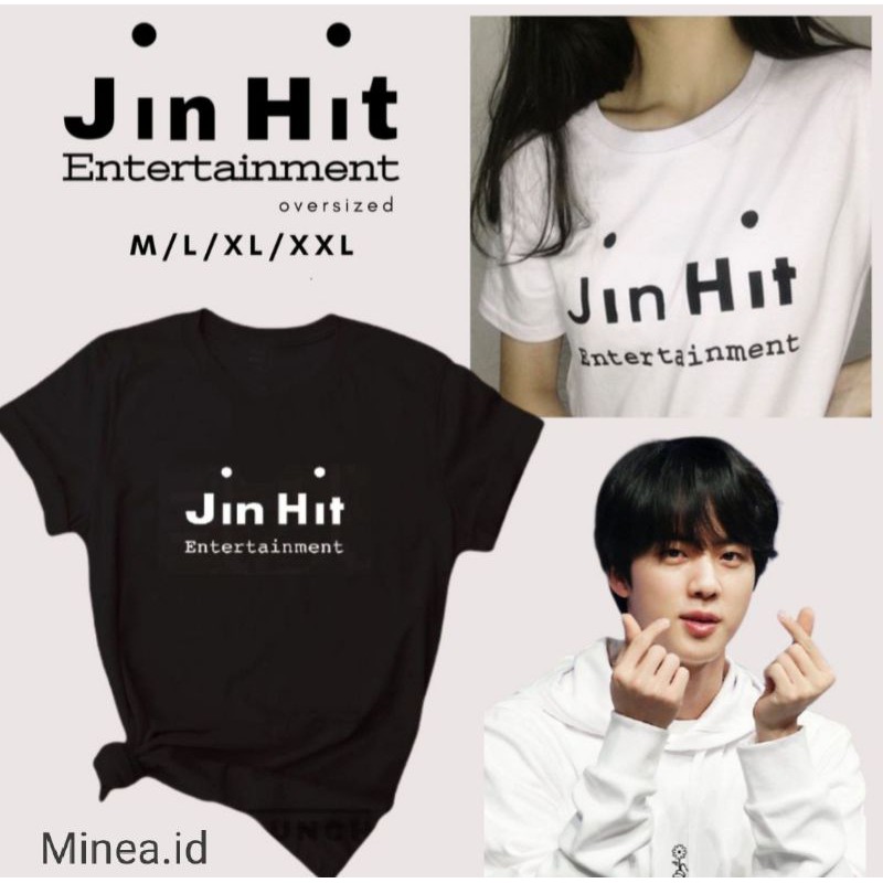 BAJU KAOS KATUN JIN HIT ENTERTAINMENT OVERSIZE KPOP HITS