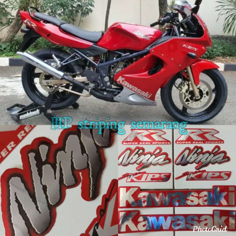 Striping Ninja RR th 2009 Merah Chrome