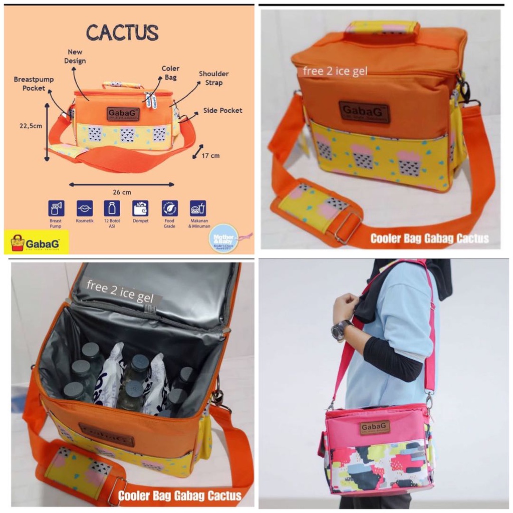 [Lailaiorire] Gabag Cooler Bag Tas Pendingin Asi Bayi  Single Sling Series - People /  Pink Camo / Cactus / Nara / Forest