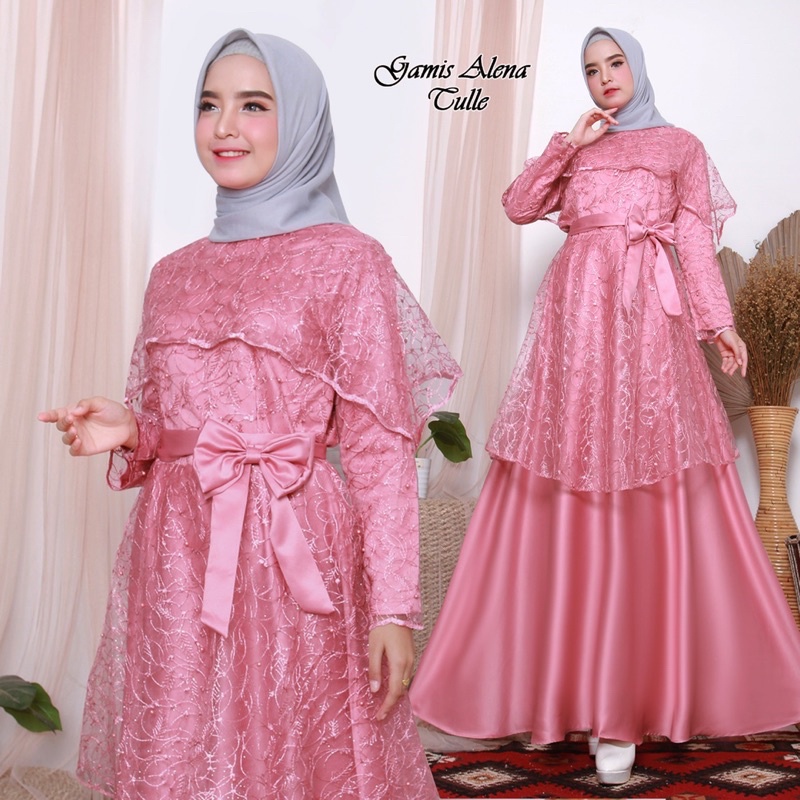 Diskon 25% GAMIS ALENA By RASAQI KEBAYA-Gamis pesta-gamis wanita muslimah-gamis syari-gamis lebaran