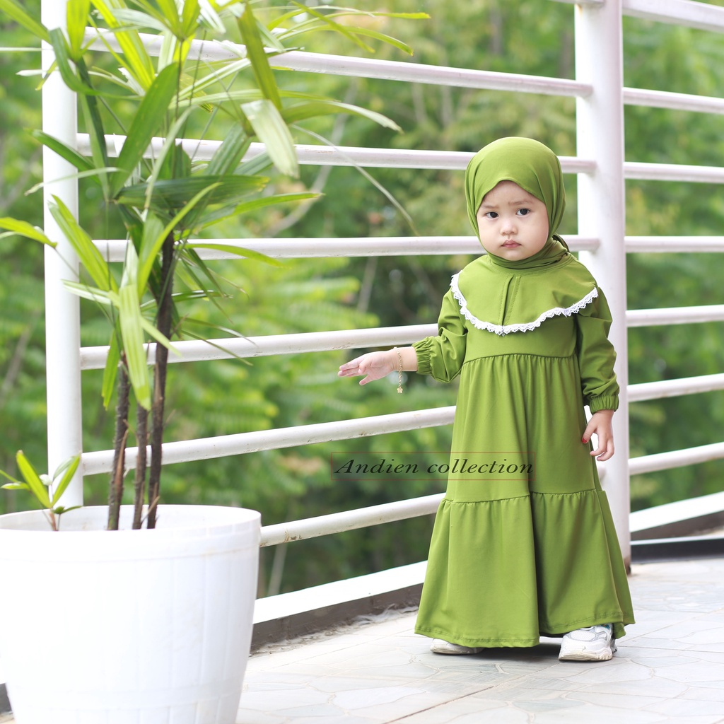 Thalita gamis anak sett jilbab /dress anak perempuan