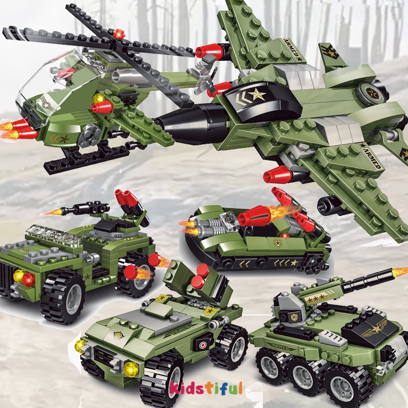 Mainan Balok Susun 710Pcs Tangki Tank WW2 Edkasi Mainan Anak Laki Laki
