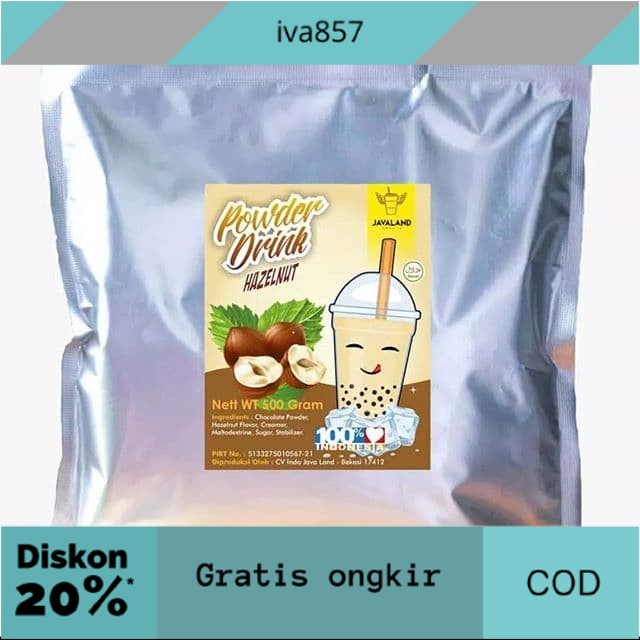 

PROMO BUBUK MINUMAN RASA HAZELNUT 1KG GRATIS ONGKIR