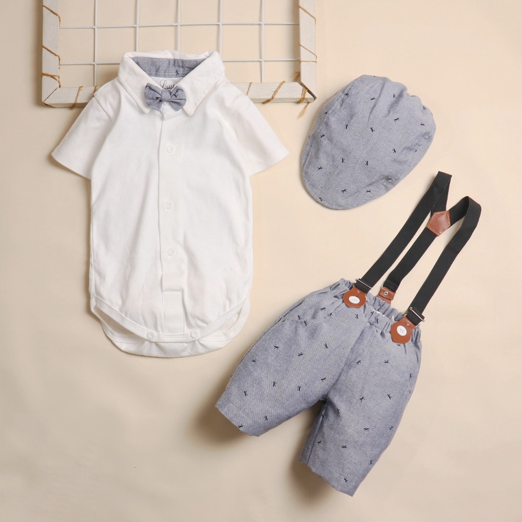 LG Setelan Jumper Suspender / Anak Bayi Laki-Laki / Setelan Jumper Suspender Bayi 0 - 6 Bulan
