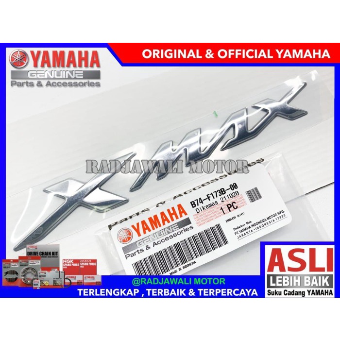 EMBLEM BODY SILVER XMAX X-MAX 250 ASLI ORIGINAL YAMAHA {Property By Radjawali Part Motor}