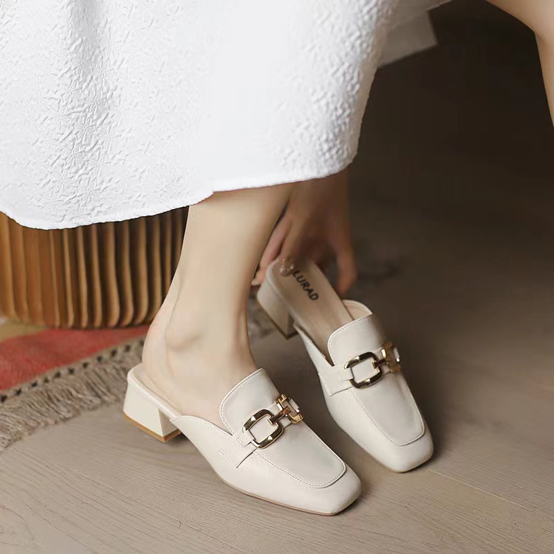 Sepatu Cewek  Casual Mules Style Sepatu Sandal Wanita Kerja Slip On Original High Quality Kekinian Cantik