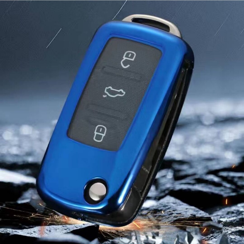 Volkswagen Tide Merek TPU All-inclusive Key Bag Buckle Skoda Key Remote Control Cover Pelindung Aksesoris Mobil