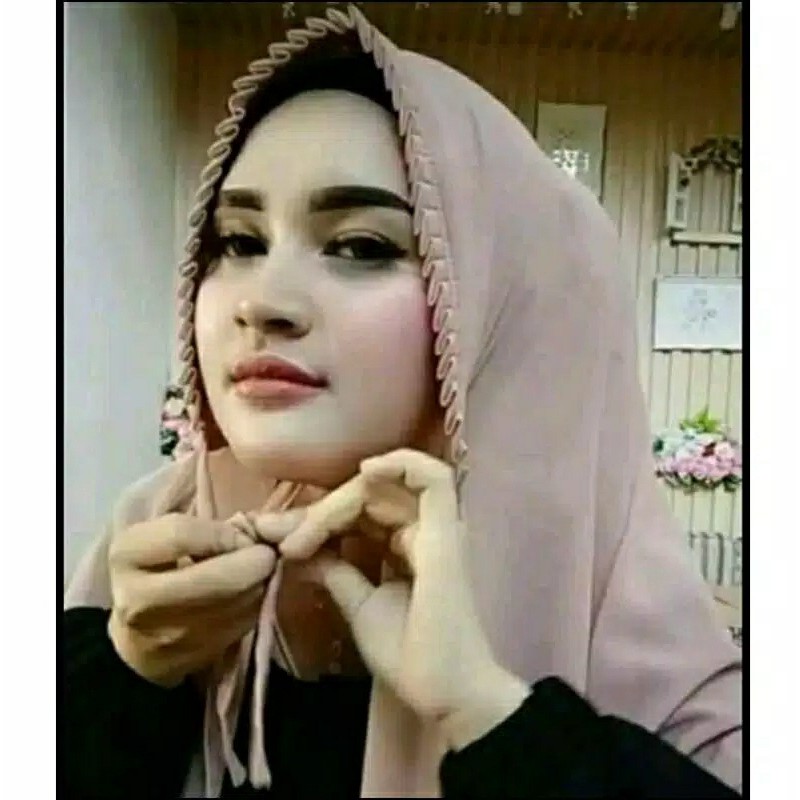 PASHMINA LIPIT PASMINA POLOS TALI DIAMOND CREPE INSTAN HIJAB JILBAB/PASMINA GERIGI