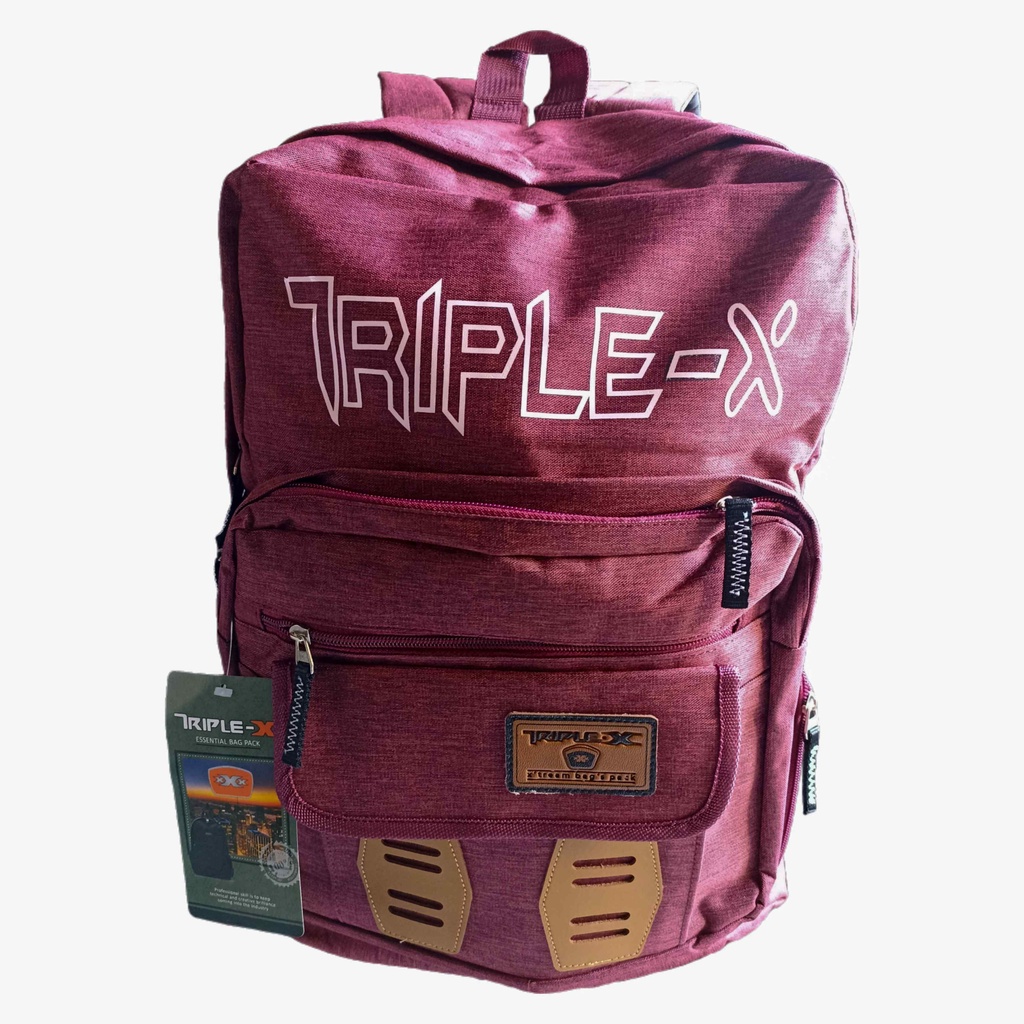 Tas Sekolah Pria Wanita Ransel kanvas triple X T002