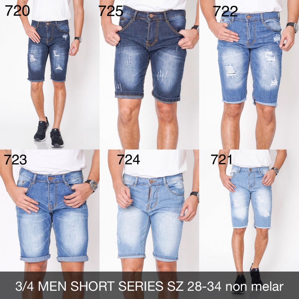 CELANA JEANS PRIA 3/4 MEN SHORT SERIES