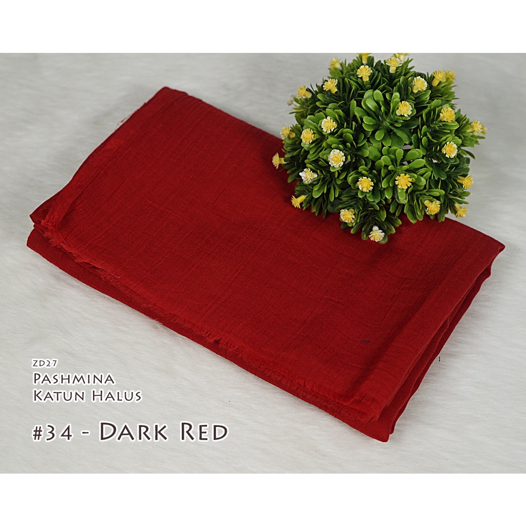 Pashmina Polos Katun Halus - CINDY by Luulu Scarf-#34 - Dark Red
