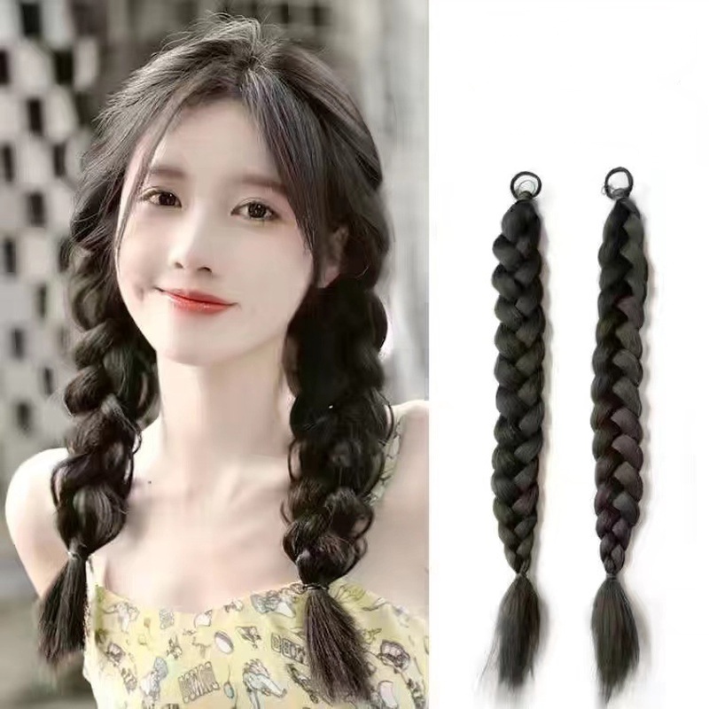 1pc Rambut Extension Model Kepang Jumbo Bahan Sintetis Gaya Afro