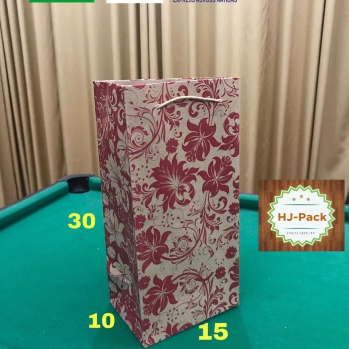 

0vdt7n Paperbag Botol 15X10X30 Tas Kertas Paper Bag Tinggi Sendal Motif Hyft7Yt