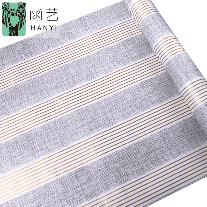 Wallpaper Dinding Ruang Tamu Garis Silver 10mx45cm